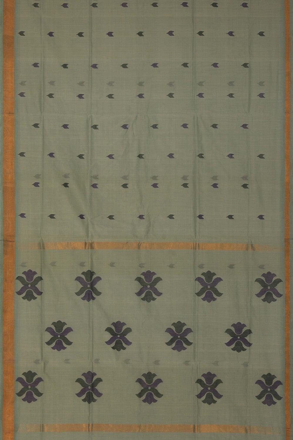 Image of Uppada Cotton Pastel Green Saree